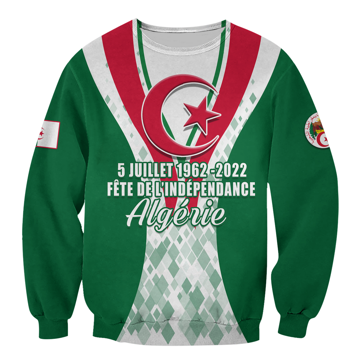 Algeria Independence Day 5 Juillet 1962 - 2022 Sweatshirt LT12 - Wonder Print Shop