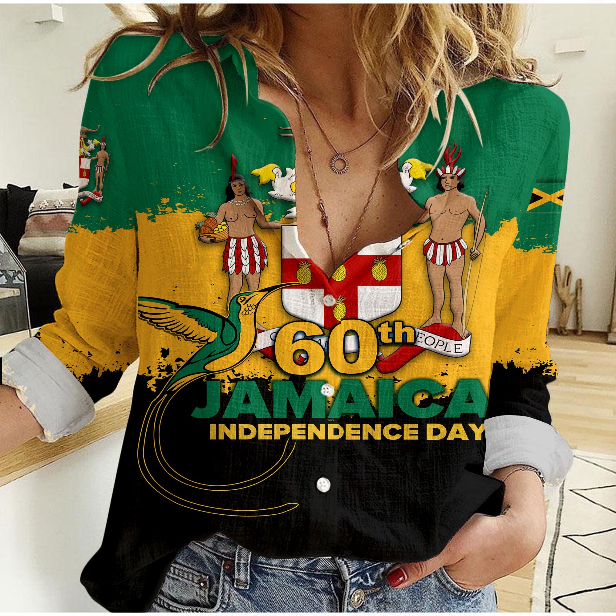 jamaica-60th-anniversary-independence-day-women-casual-shirt
