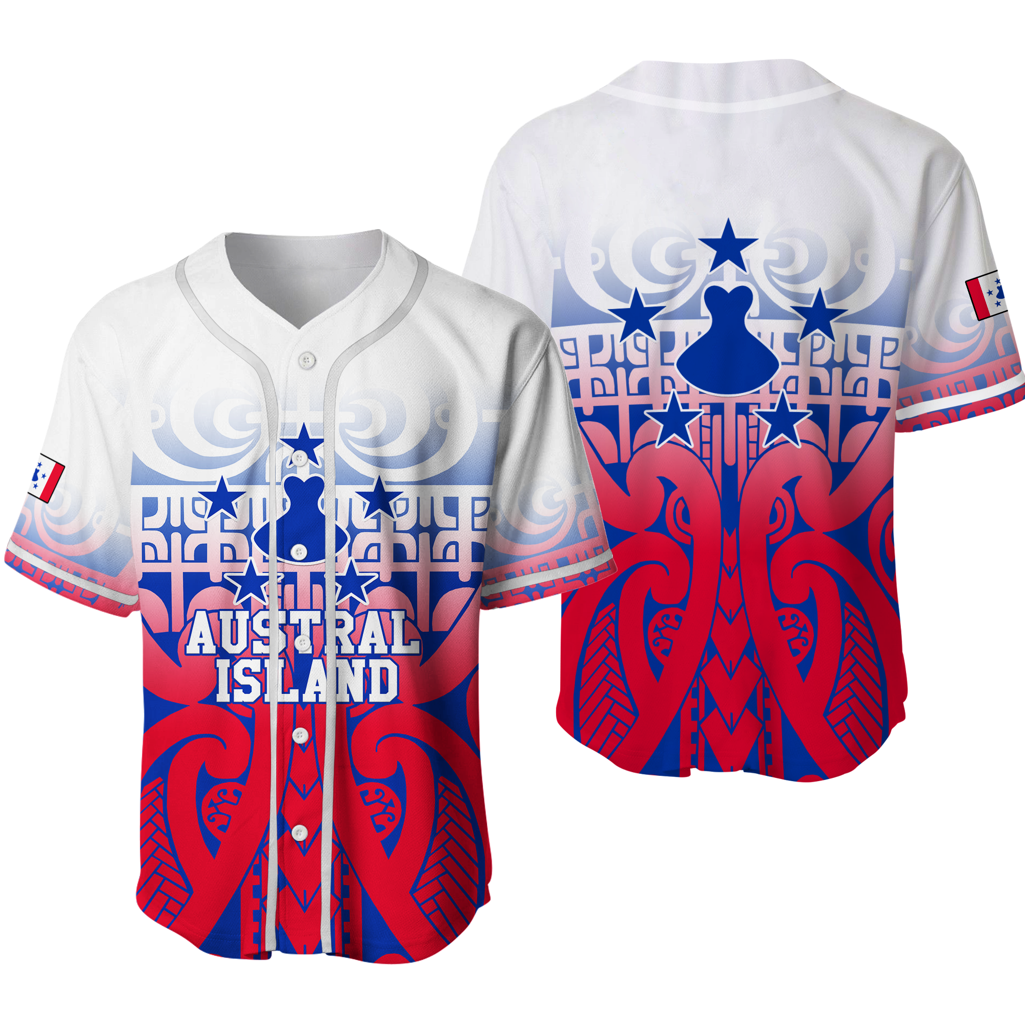 Austral Islands Tribal Baseball Jersey LT12 - Wonder Print Shop
