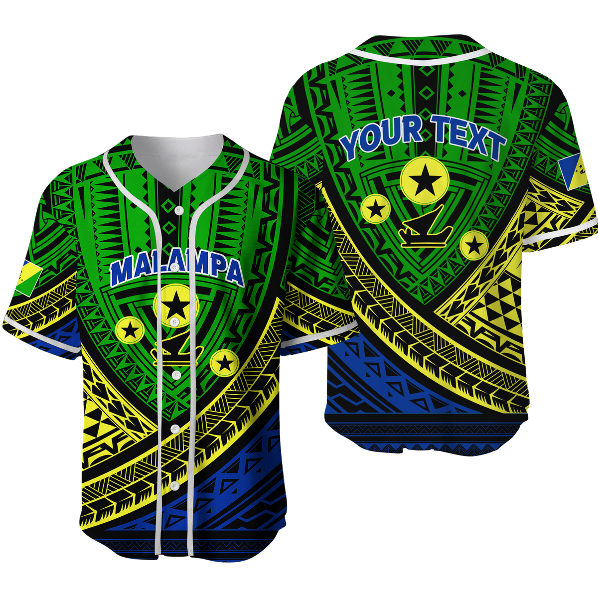 Custom Personalised Vanuatu Malampa Province Tribal Pattern Baseball Jersey LT12 - Wonder Print Shop