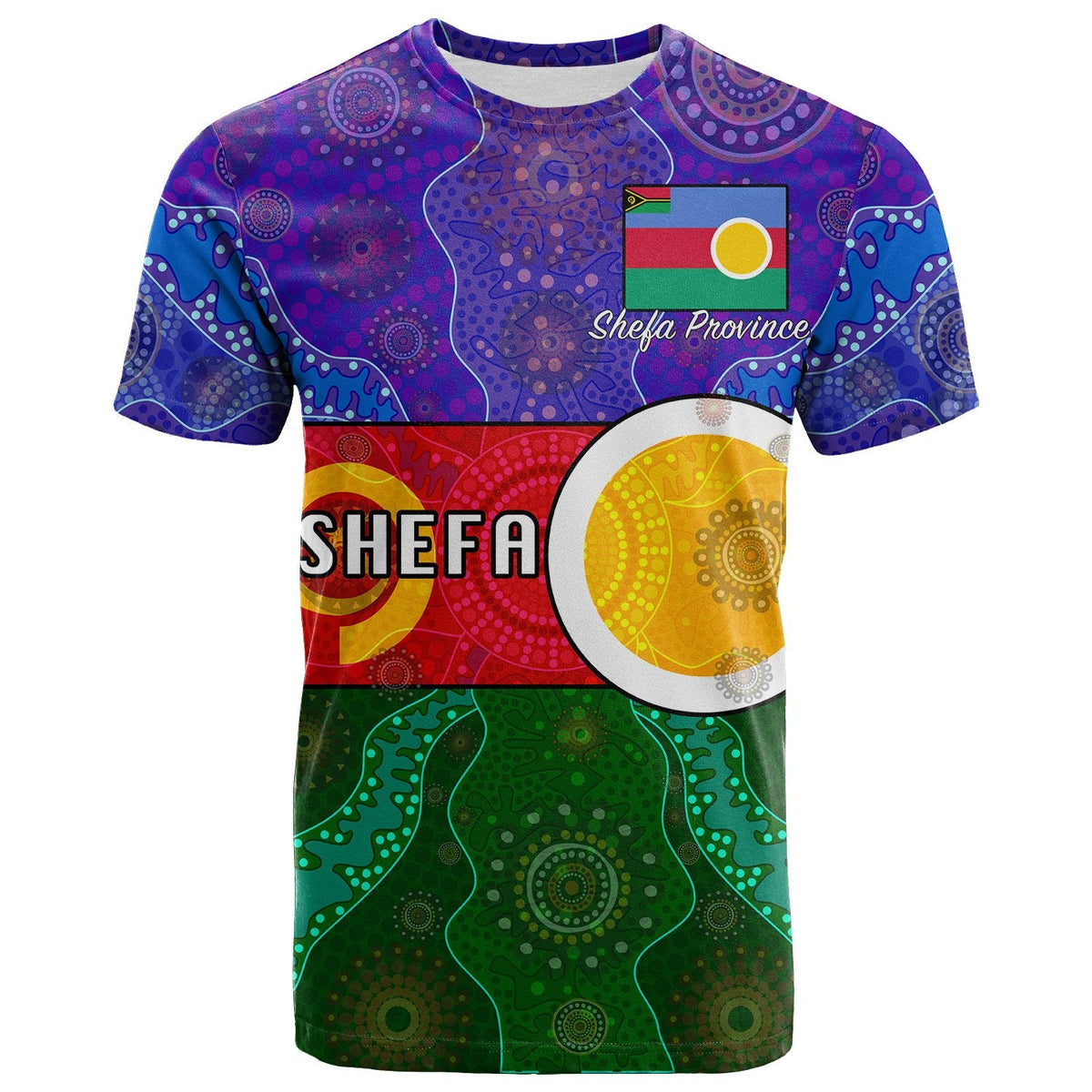 (CustCustom Shefa Province T Shirt Aboriginal Patterns LT20 - Wonder Print Shop
