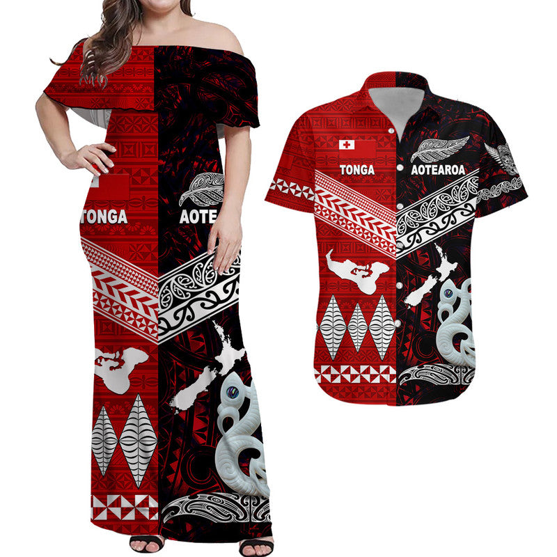 New Zealand Tonga Matching Hawaiian Shirt And Dress Together Red LT8 - Wonder Print Shop