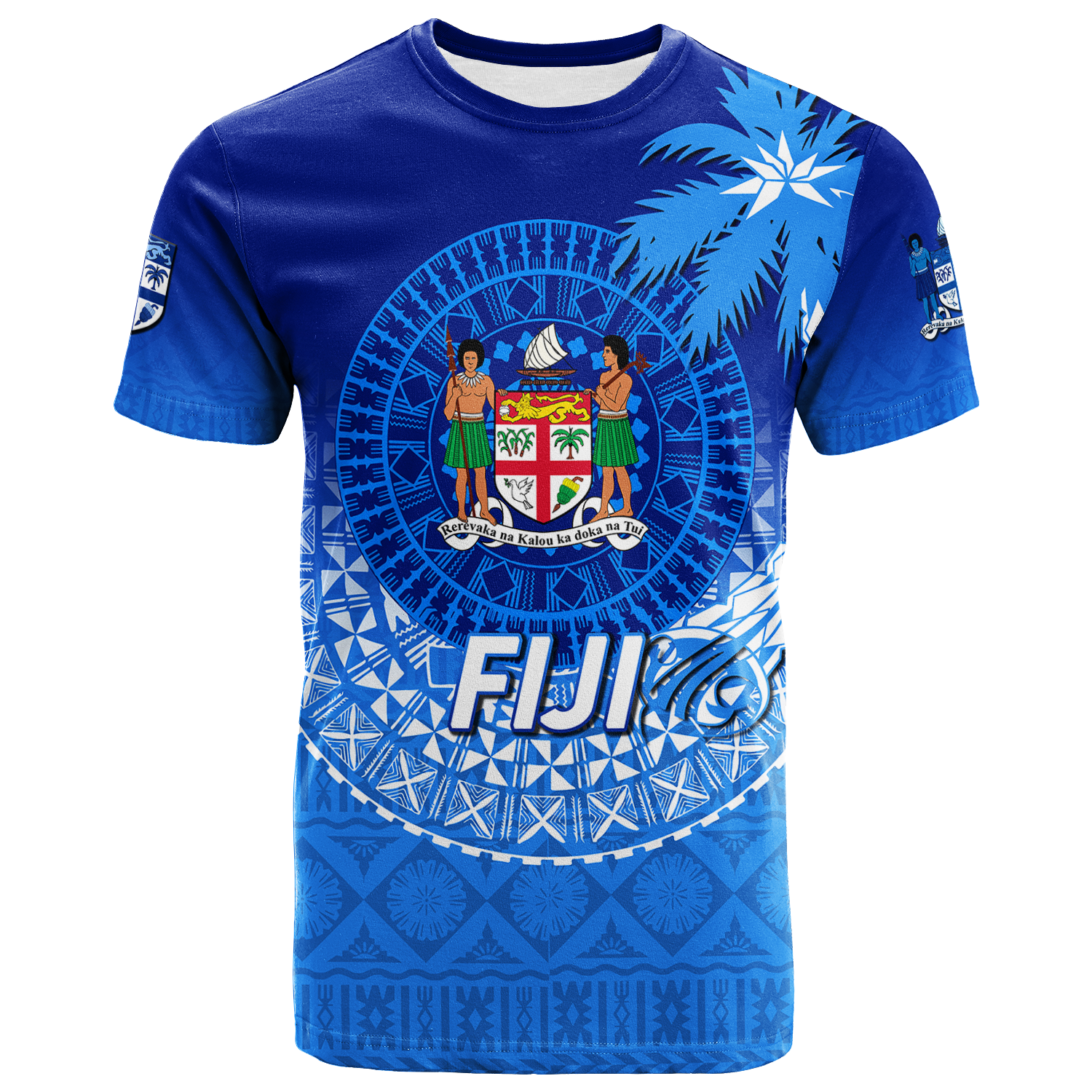 Custom Fiji Tapa Tribal Coconut Tree T Shirt LT12 - Wonder Print Shop