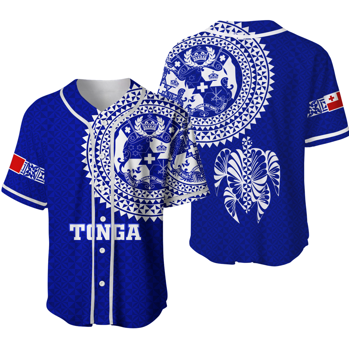 Tonga Baseball Jersey Tongan Blue Turtle - LT12 - Wonder Print Shop