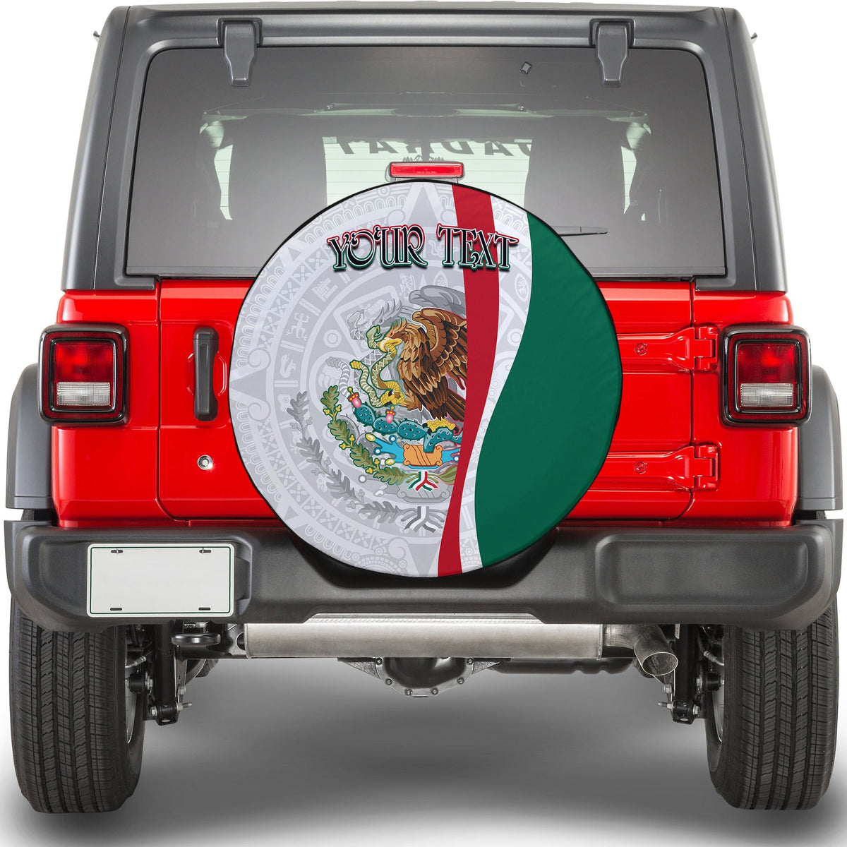 Custom Personalised Mexico Spare Tire Cover Mexican Eagles Aztec Pattern Ver.01 LT13 - Wonder Print Shop