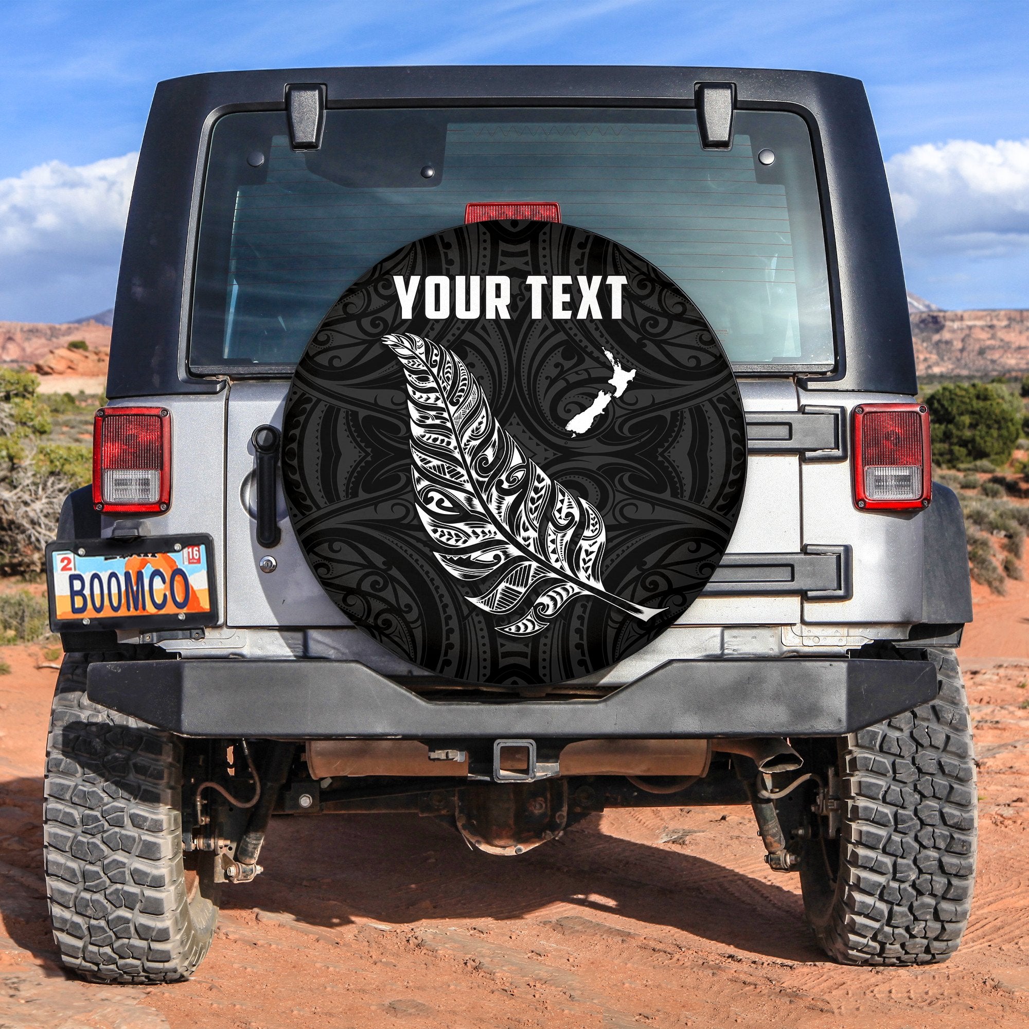 Custom Personalised New Zealand Fern Spare Tire Cover Rugby Go All Black Ver.01 LT13 - Wonder Print Shop