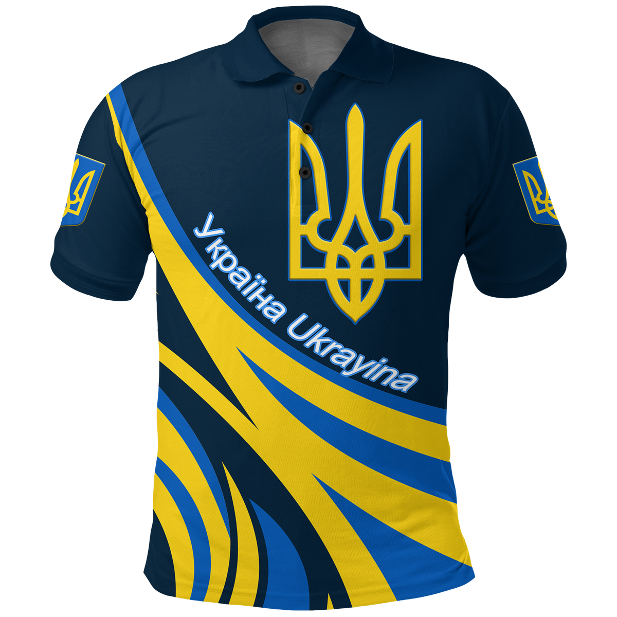 Ukraine Gold Trident Polo Shirt LT12 - Wonder Print Shop