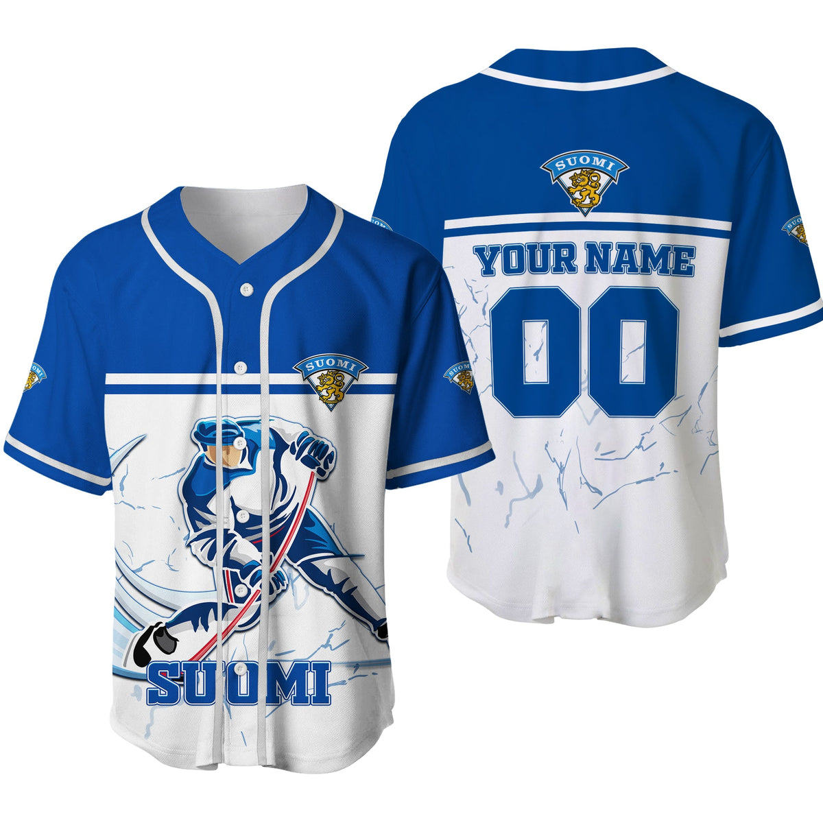 (Custom Personalised) Finland Hockey Pride Baseball Jersey LT12 - Wonder Print Shop