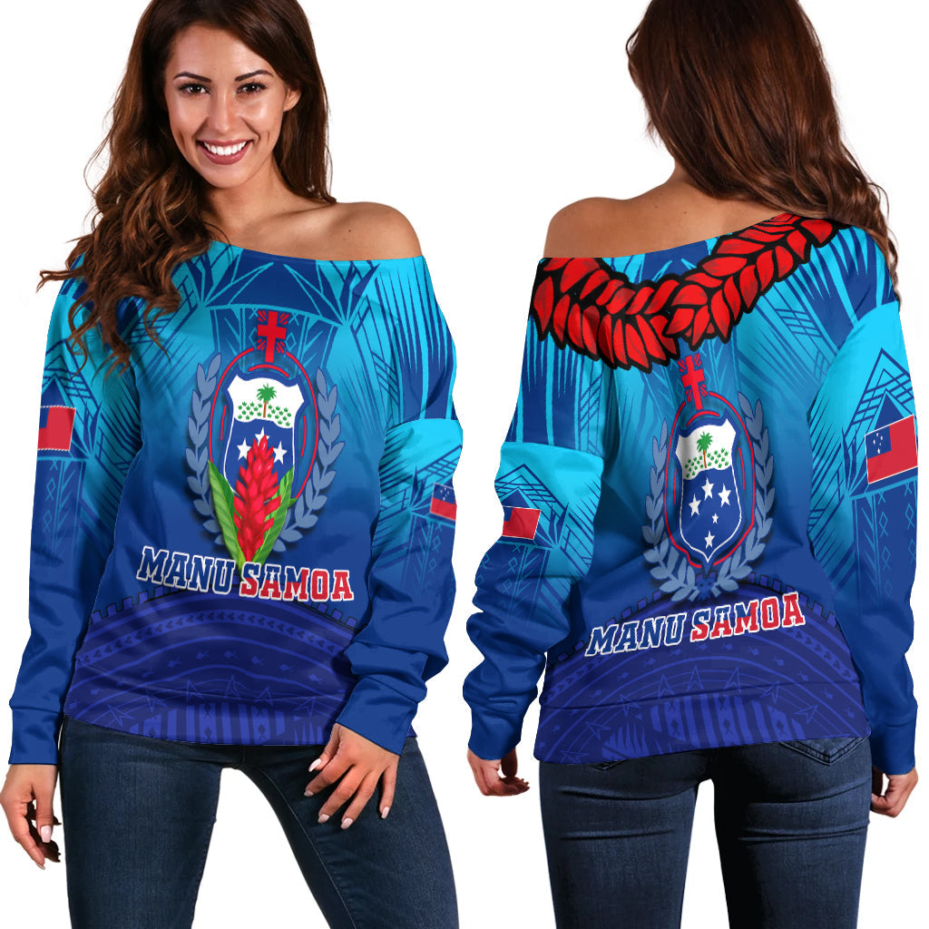 Manu Samoa Legend Women Off Shoulder Sweater LT12 - Wonder Print Shop