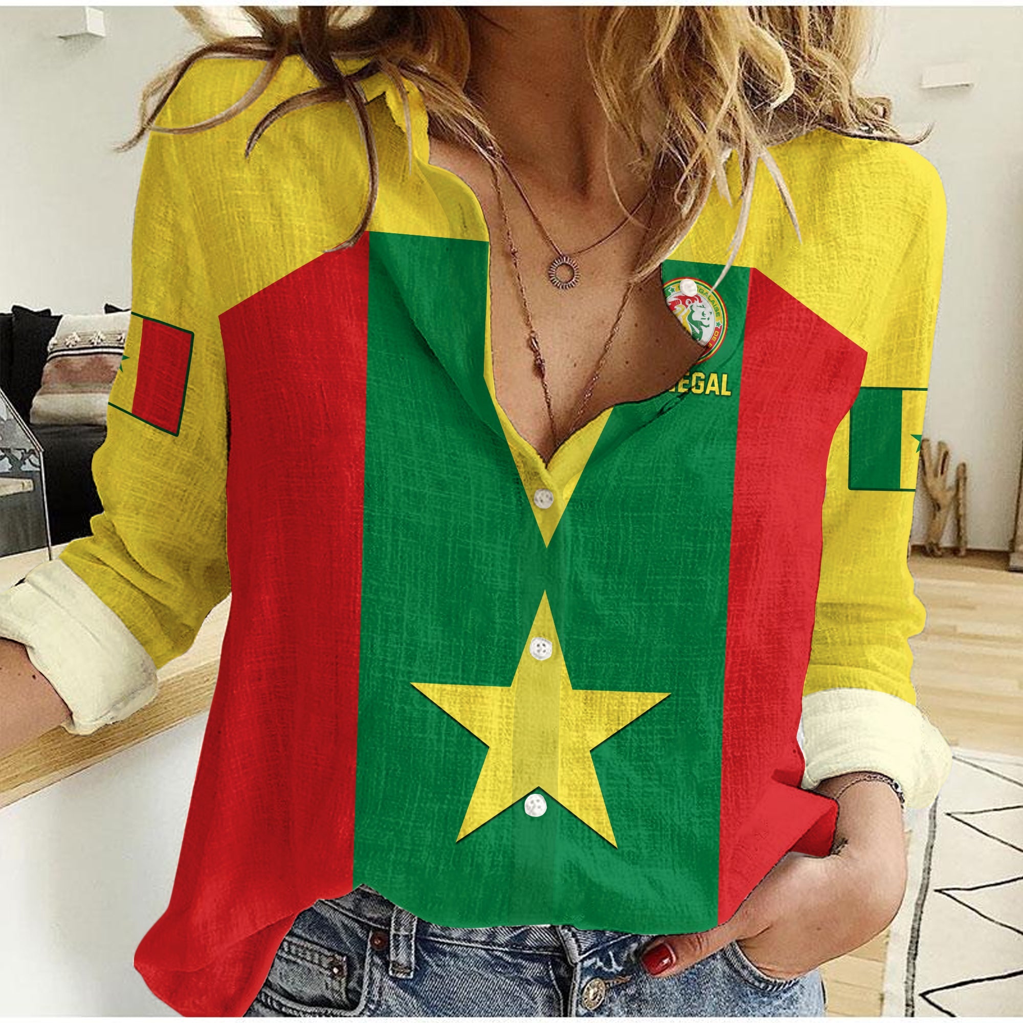 (Custom Text and Number) Senegal Football Women Casual Shirt Champion of Africa LT13 - Wonder Print Shop