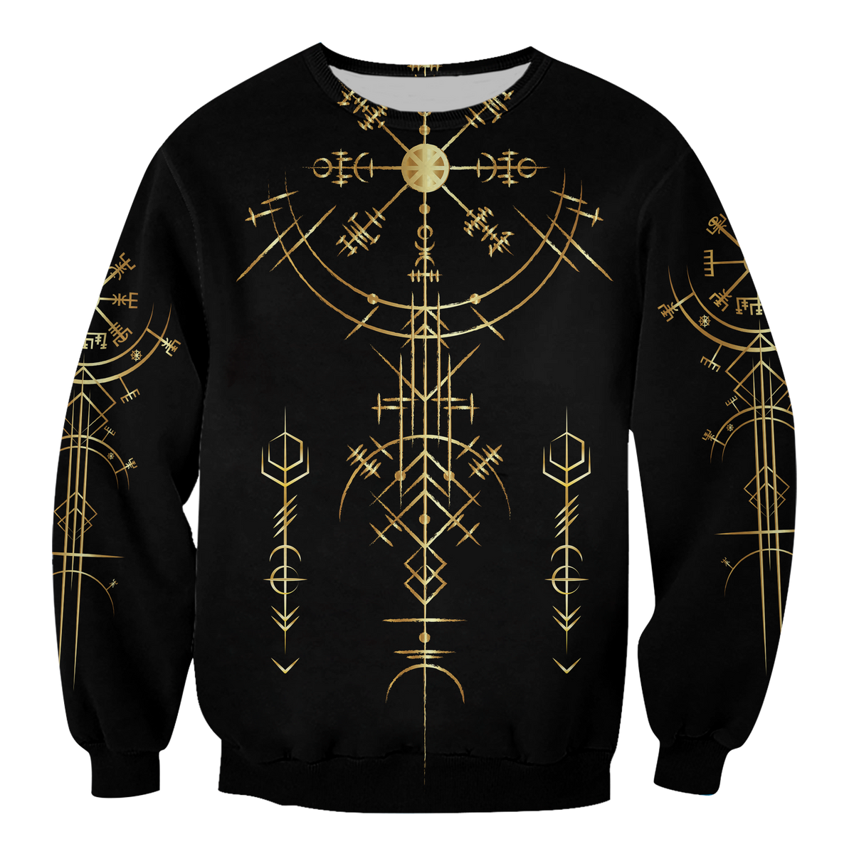 Viking Helm of Awe Gold Art Sweatshirt LT12 - Wonder Print Shop