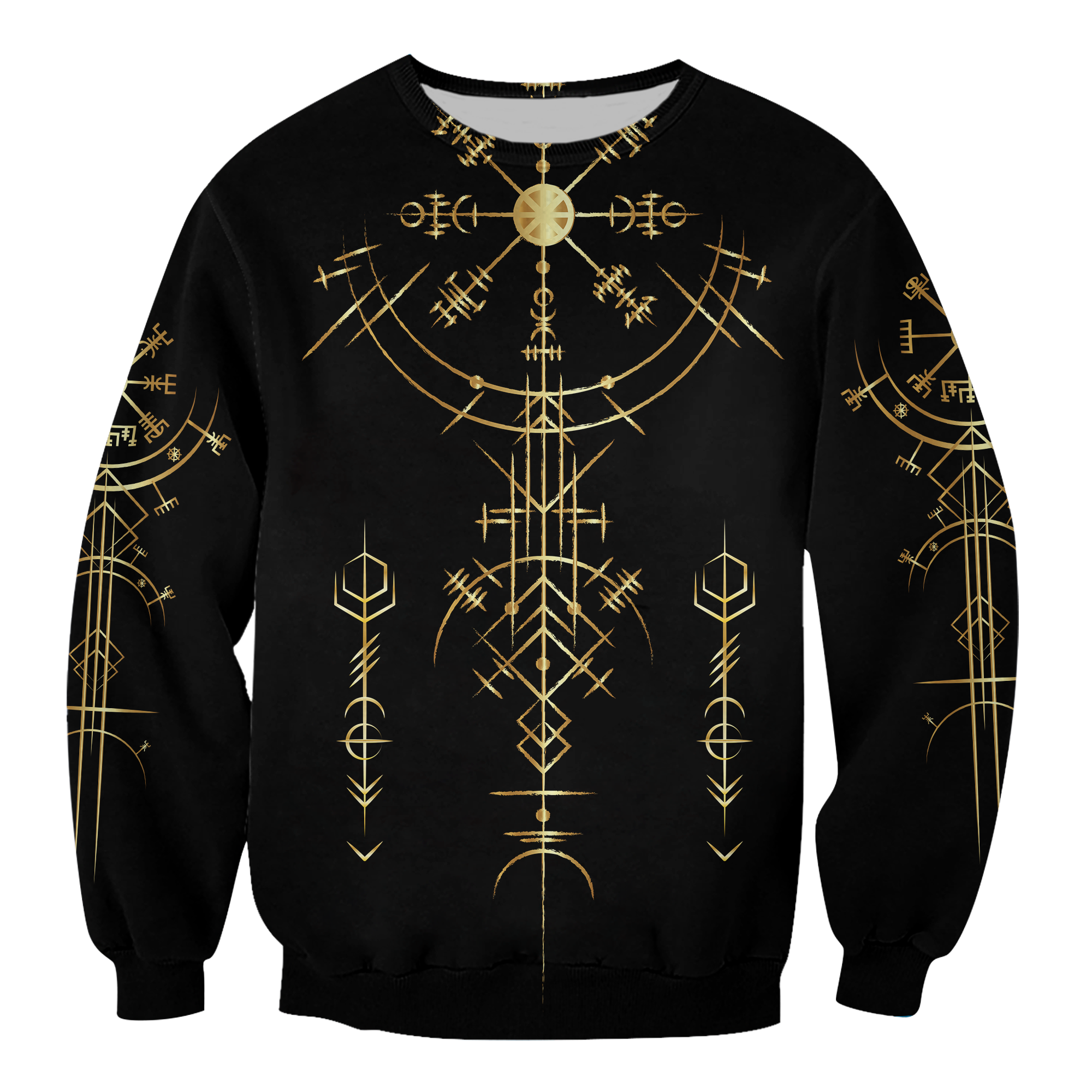 Viking Helm of Awe Gold Art Sweatshirt LT12 - Wonder Print Shop
