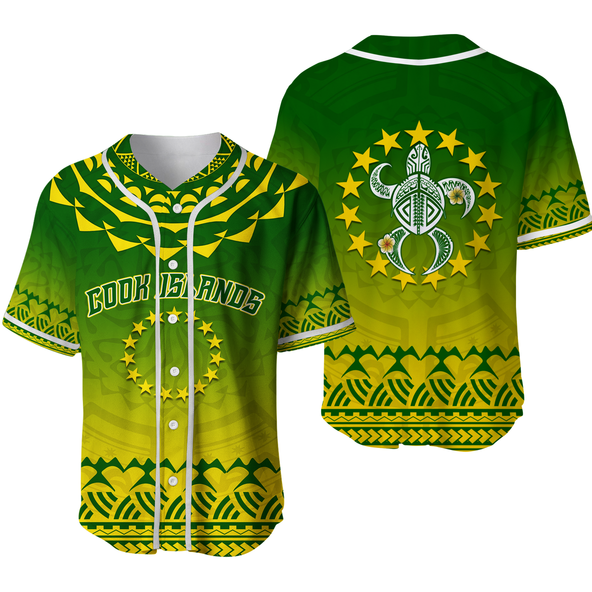 Cook Islands Turtle With Tribal Baseball Jersey LT12 - Wonder Print Shop