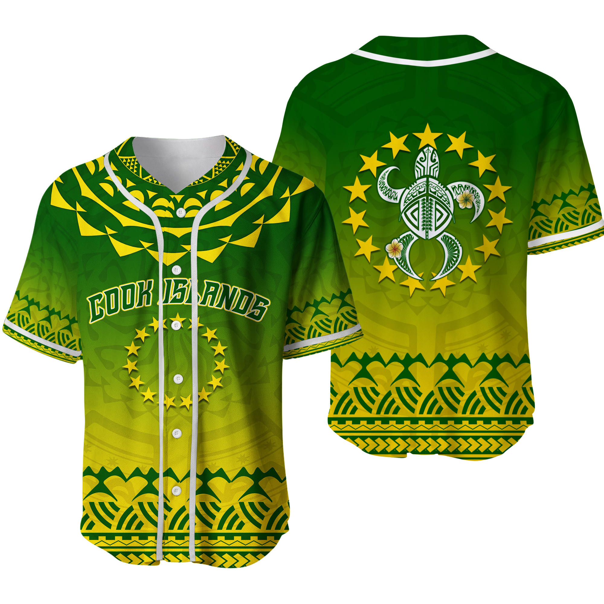 Cook Islands Turtle With Tribal Baseball Jersey LT12 - Wonder Print Shop