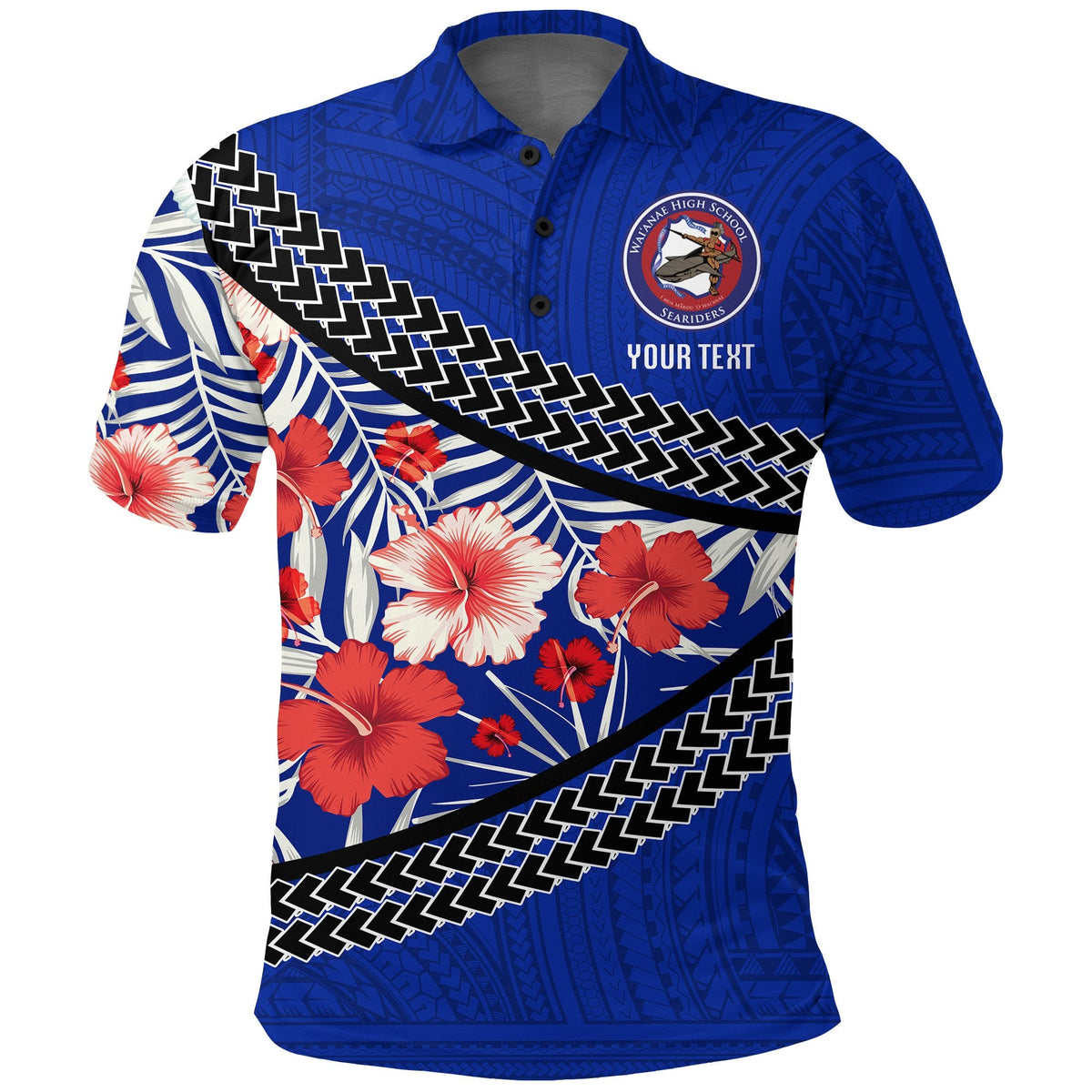 Custom Waianae High School Polo Shirt Hawaiian Hibiscus Flowers LT20 - Wonder Print Shop