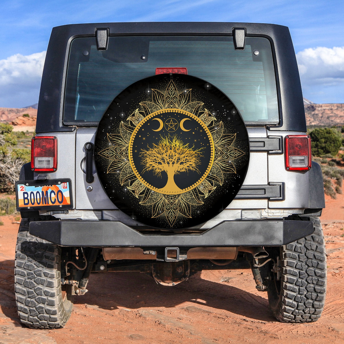 Celtic Tree of Life With Moon Pentacle Spare Tire Cover LT12 - Wonder Print Shop
