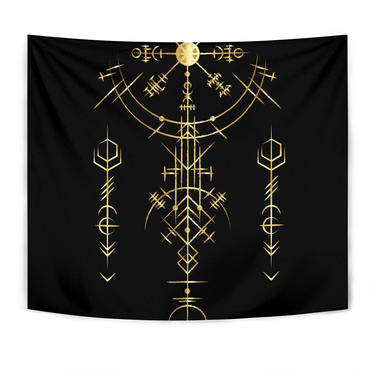 Viking Helm of Awe Gold Art Tapestry LT12 - Wonder Print Shop