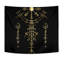 Viking Helm of Awe Gold Art Tapestry LT12 - Wonder Print Shop