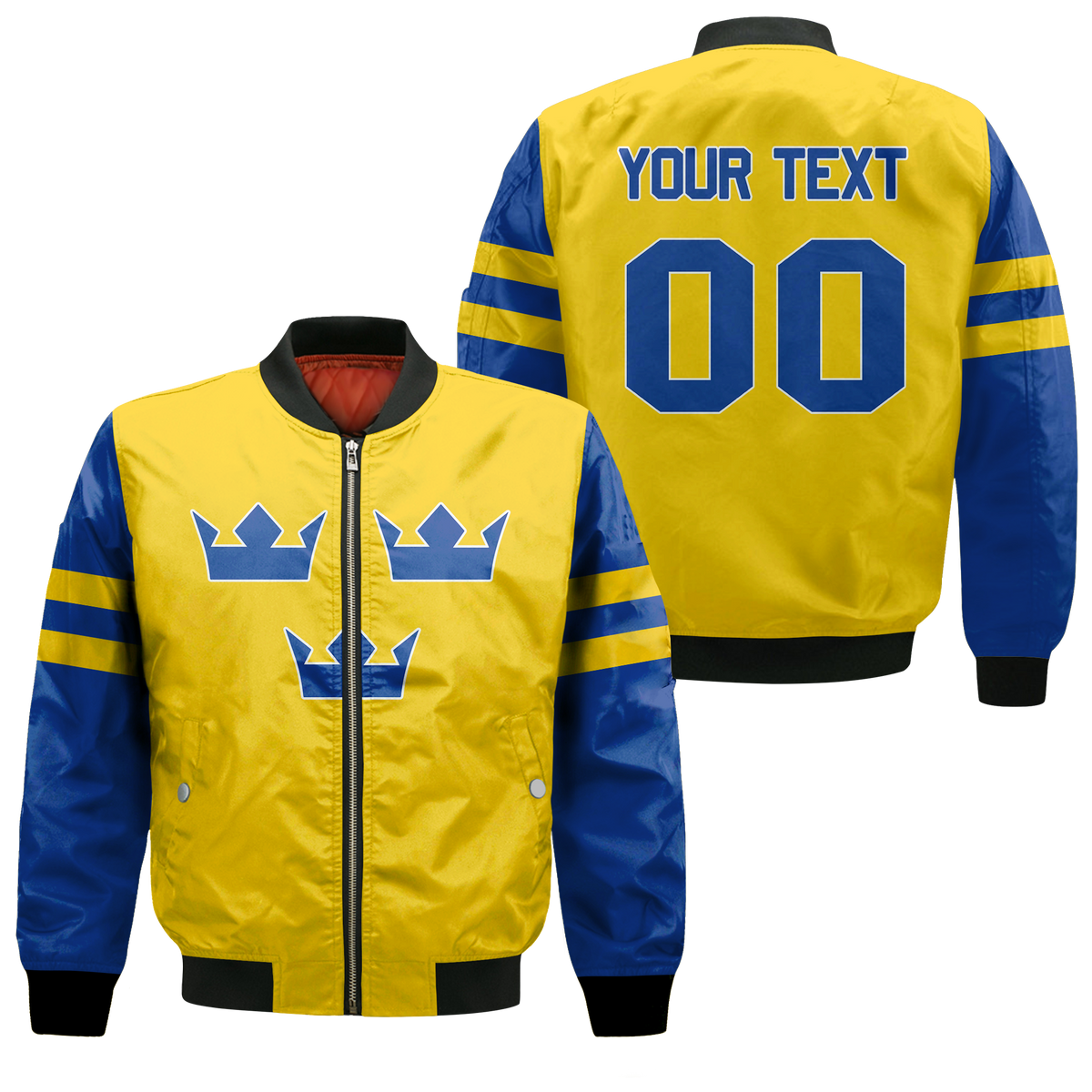 (Custom Personalised) Sweden Hockey Pride Bomber Jacket LT12 - Wonder Print Shop