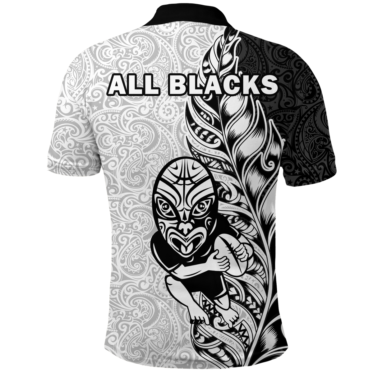 New Zealand Maori All Black Rugby Polo Shirt LT2 - Wonder Print Shop