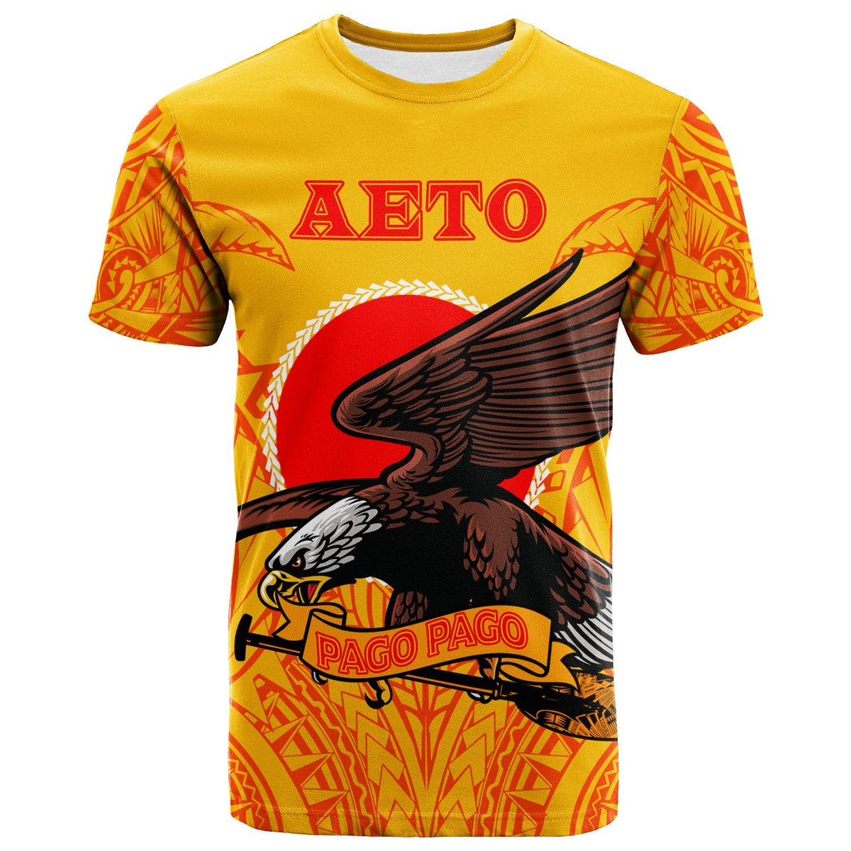 Custom American Samoa T Shirt Aeto Pago Pago Eagle LT12 - Wonder Print Shop