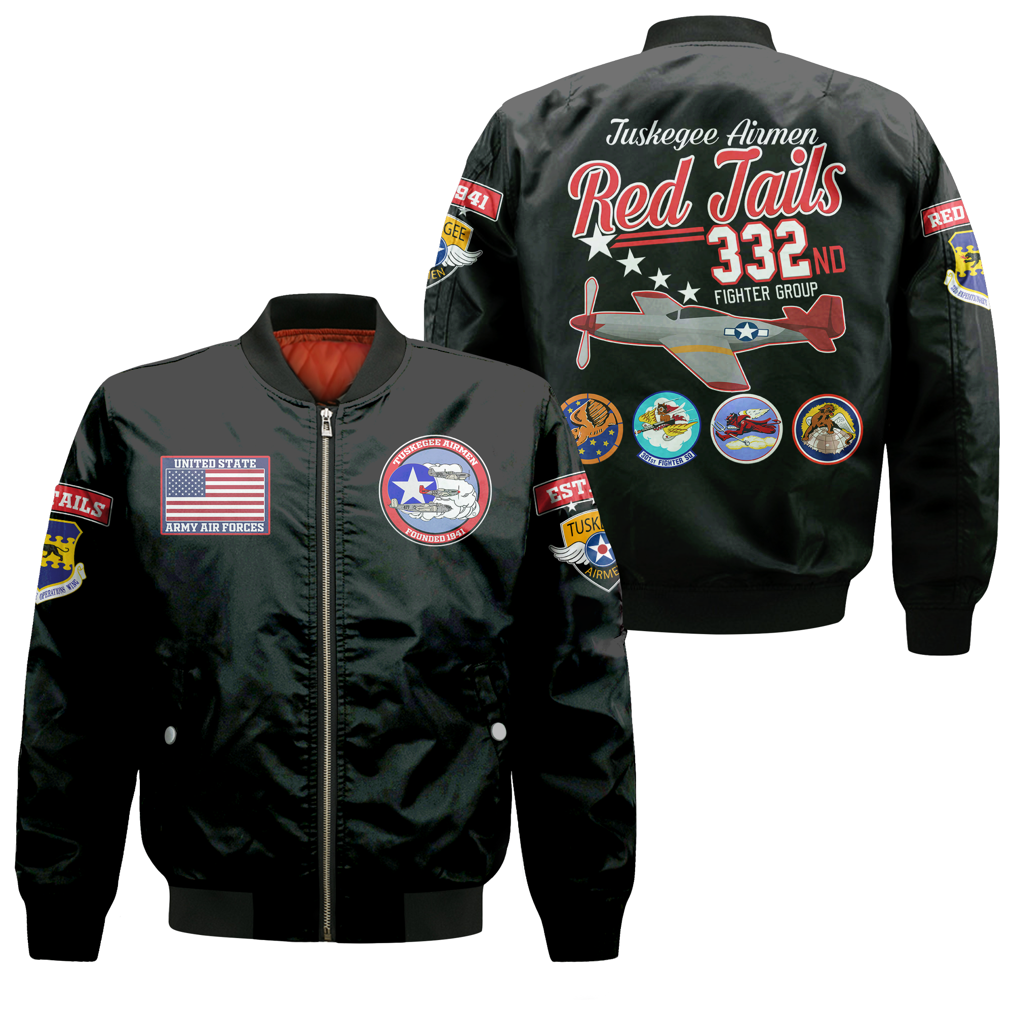 tuskegee-airmen-the-red-tails-pride-bomber-jacket