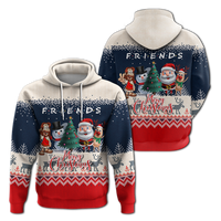 Christmas Jesus With Santa, Snowman And Reindeer Ugly Pattern Hoodie LT12 - Wonder Print Shop
