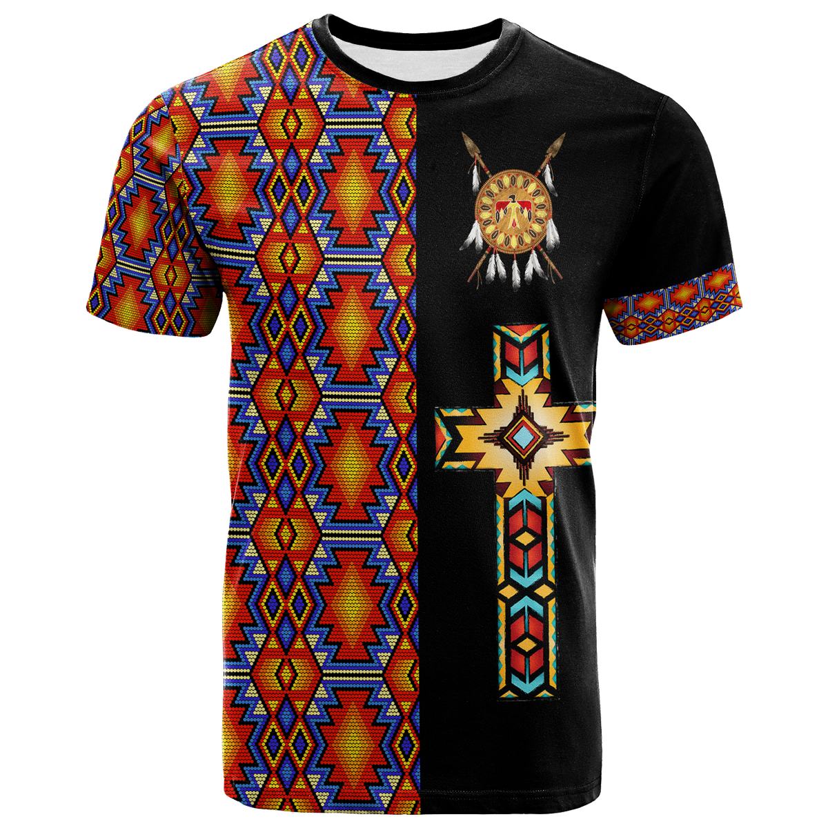 Native American Navajo Cross Heritage T Shirt LT12 - Wonder Print Shop