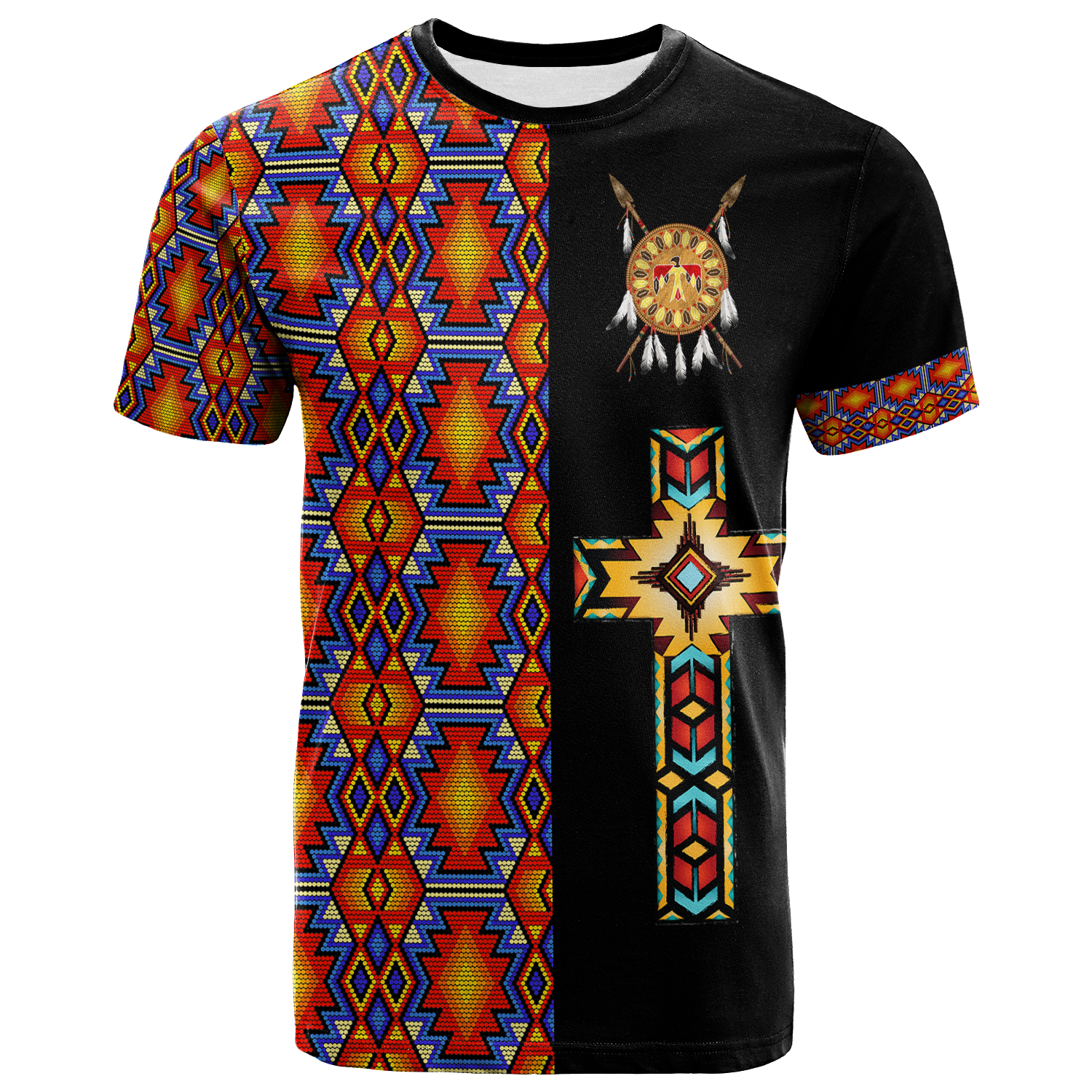 Native American Navajo Cross Heritage T Shirt LT12 - Wonder Print Shop