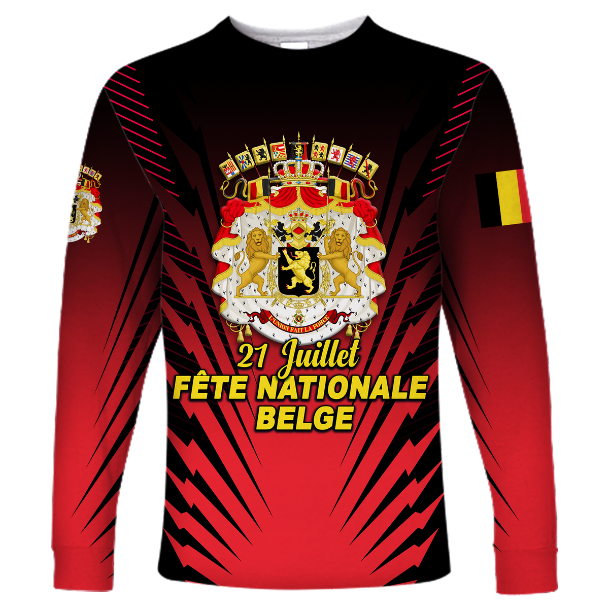 Belgium Independence Day Coat Of Arms Women Long Sleeve Shirt LT12 - Wonder Print Shop