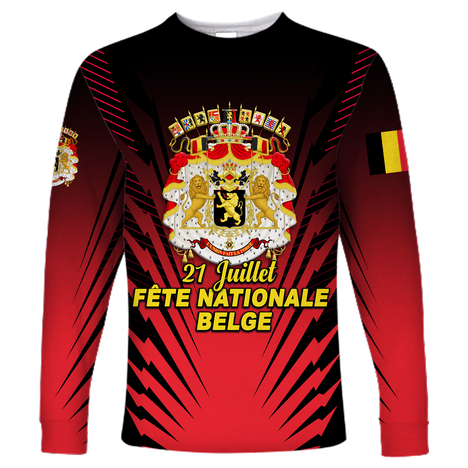 Belgium Independence Day Coat Of Arms Women Long Sleeve Shirt LT12 - Wonder Print Shop