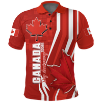 Canada Day Anniversary Pride Polo Shirt LT12 - Wonder Print Shop