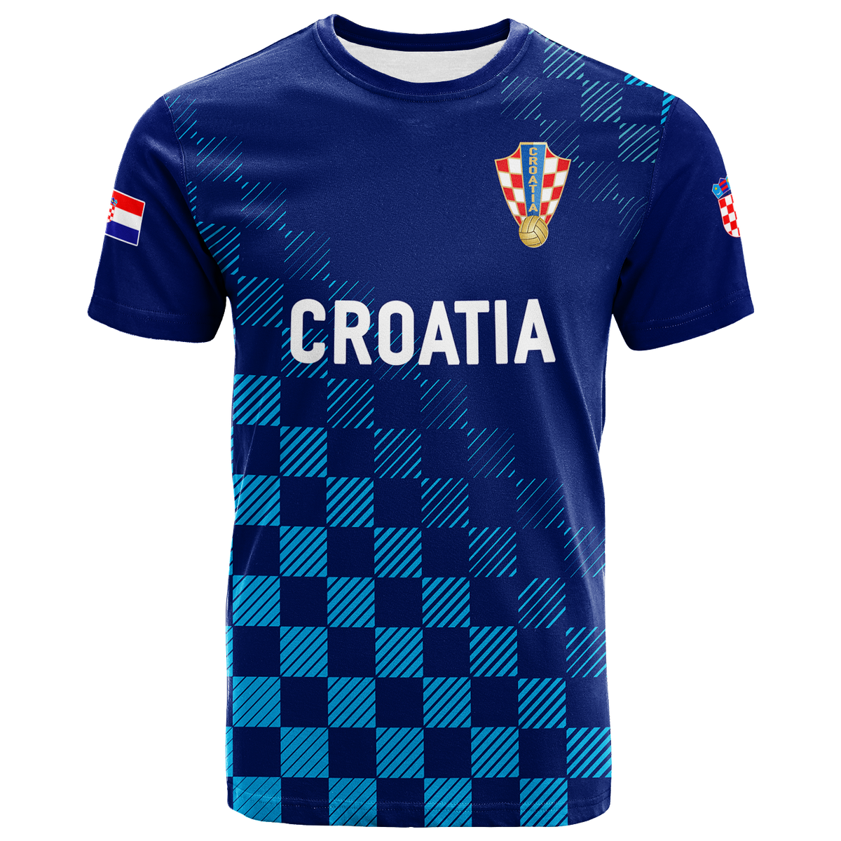 Custom Croatia Football 2022 Champions Pride T Shirt Blue LT12 - Wonder Print Shop