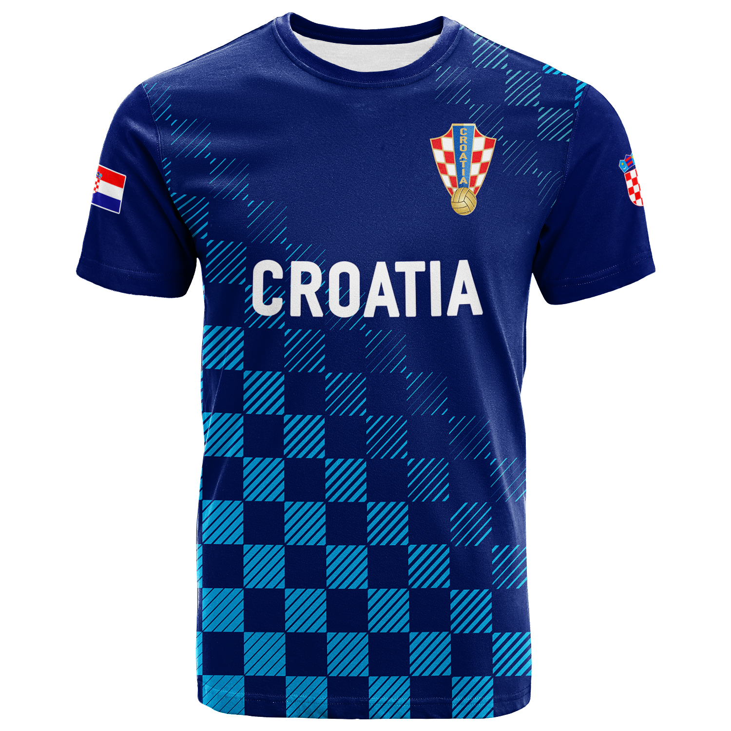 (Custom Personalised) Croatia Football World Cup 2022 Champions Pride T-Shirt Blue