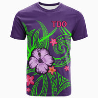 Polynesia T Shirt Hibiscus With Tribal Mauve Color LT12 - Wonder Print Shop