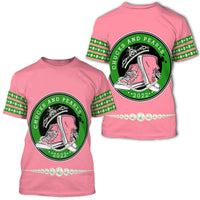 African T Shirt Chucks and Pearls 2022 Pink and Green T Shirt - Wonder Print Shop