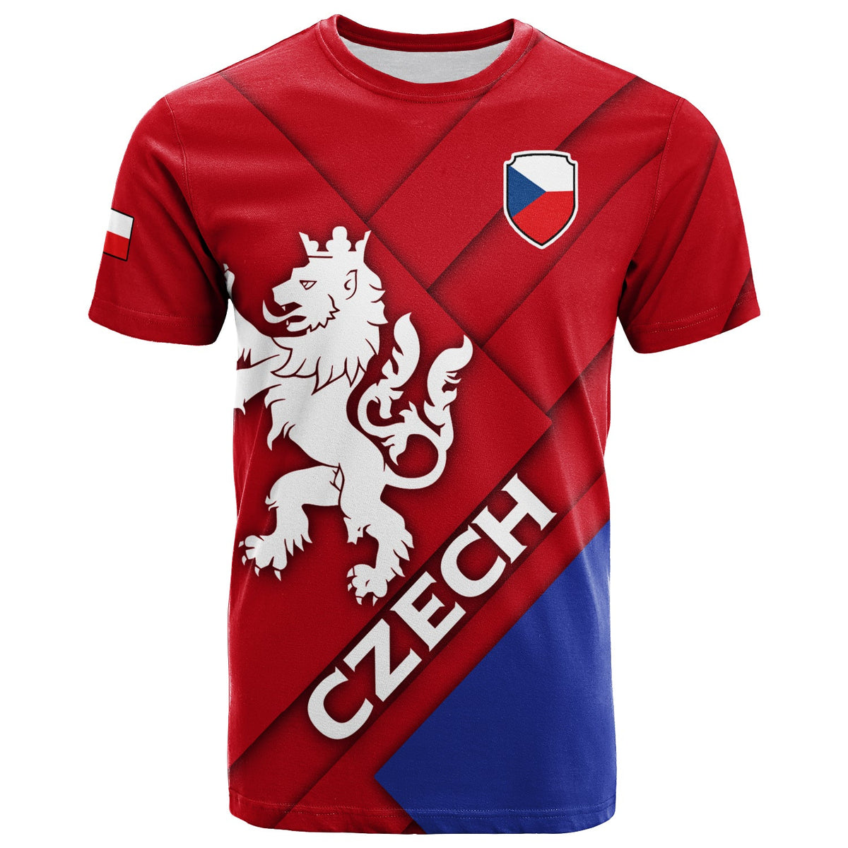 Czech Republic Euro T Shirt Flag Style LT12 - Wonder Print Shop