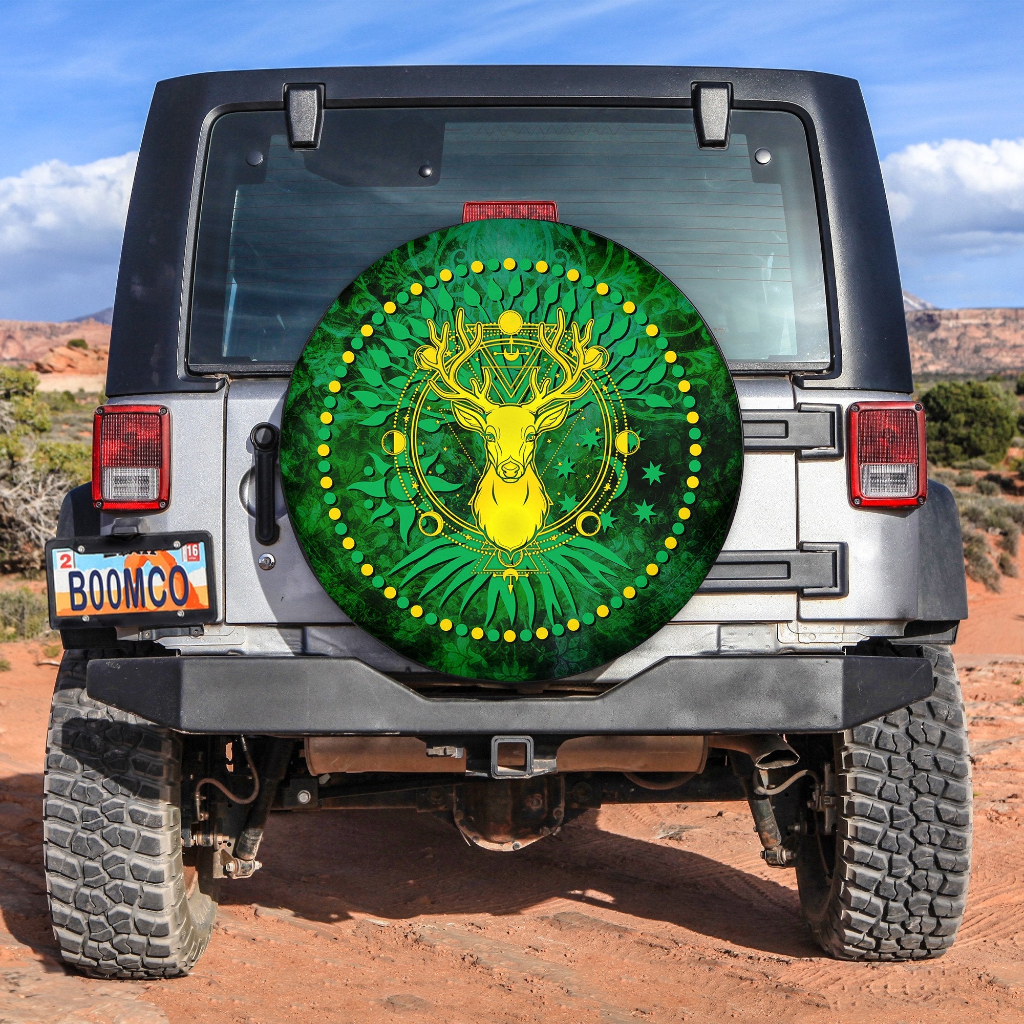 Celtic Moon Phases Deer with Tree of Life Spare Tire Cover LT12 - Wonder Print Shop