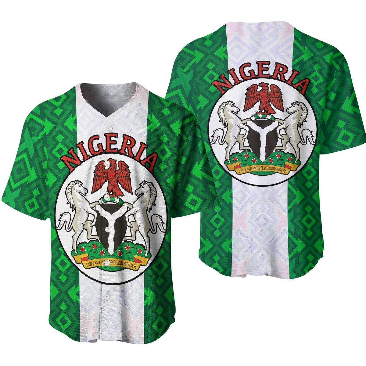 Nigeria African Patterns Baseball Jersey LT20 - Wonder Print Shop
