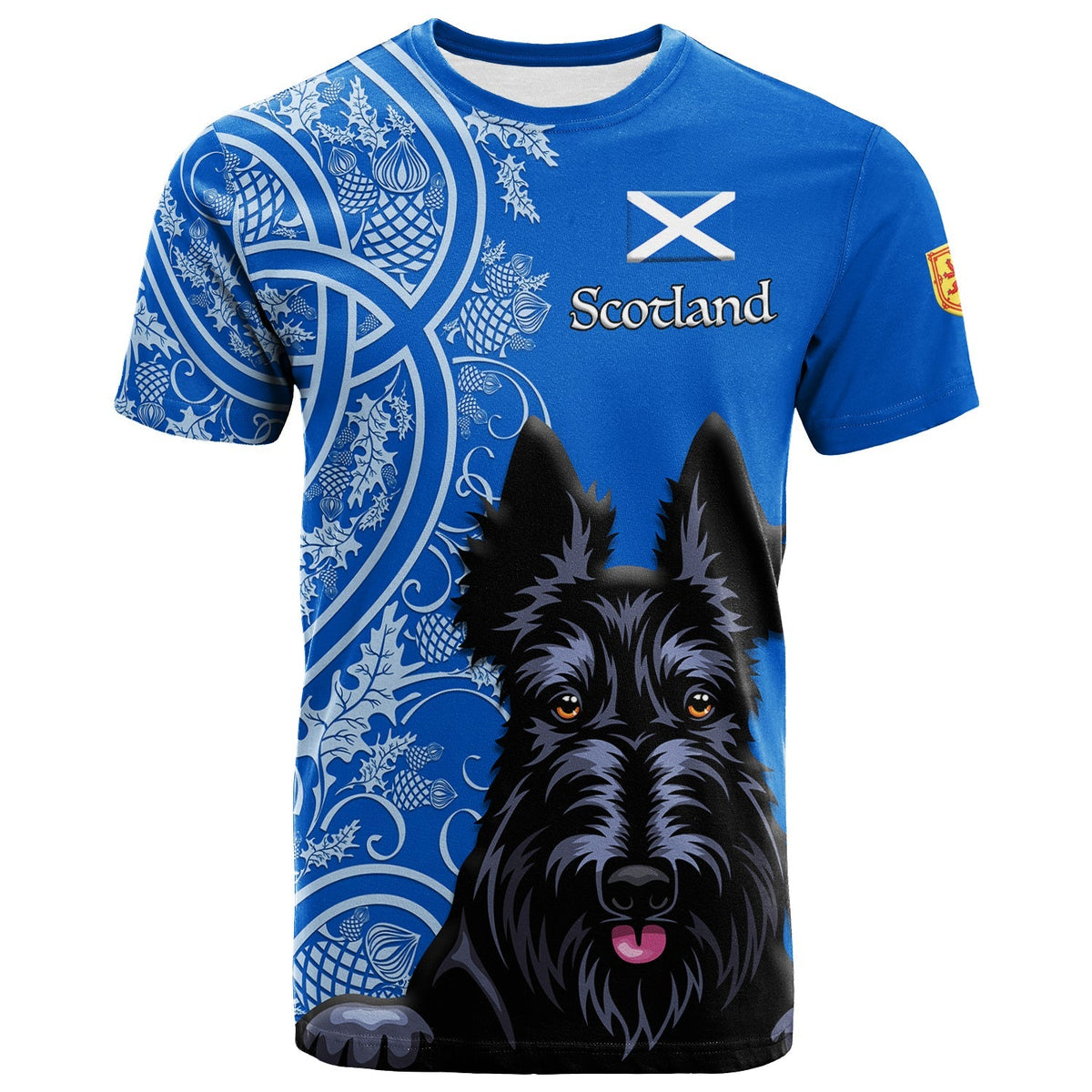 Scottish Terrier With Thistle T Shirt LT12 - Wonder Print Shop