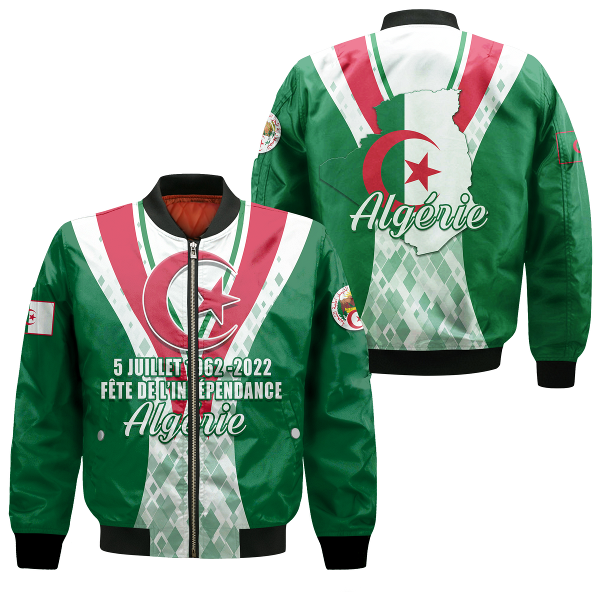 Algeria Independence Day 5 Juillet 1962 - 2022 Bomber Jacket LT12 - Wonder Print Shop