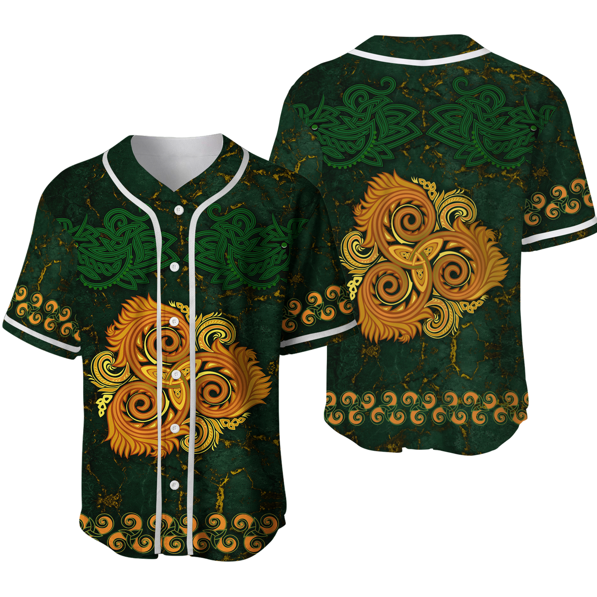 Celtic Disk Ornament Triple Spiral Baseball Jersey LT12 - Wonder Print Shop