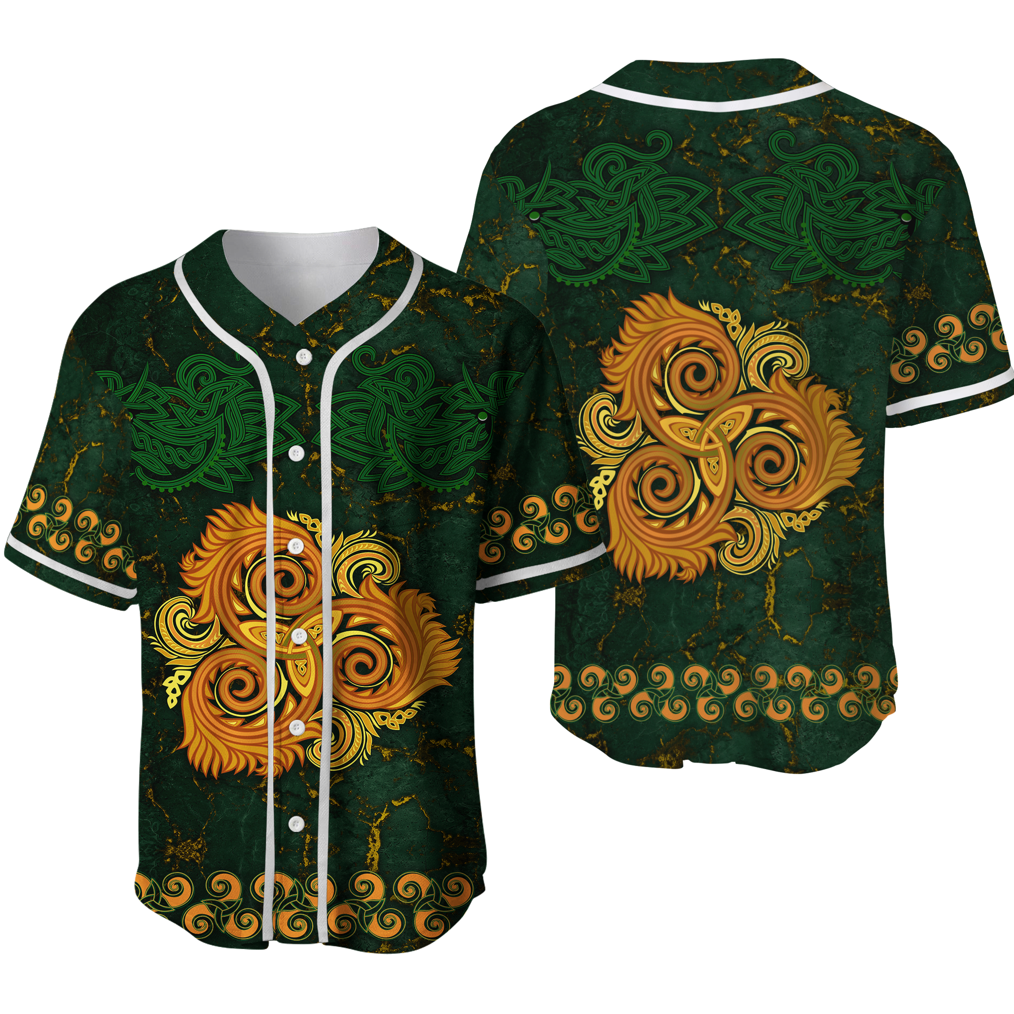 Celtic Disk Ornament Triple Spiral Baseball Jersey LT12 - Wonder Print Shop