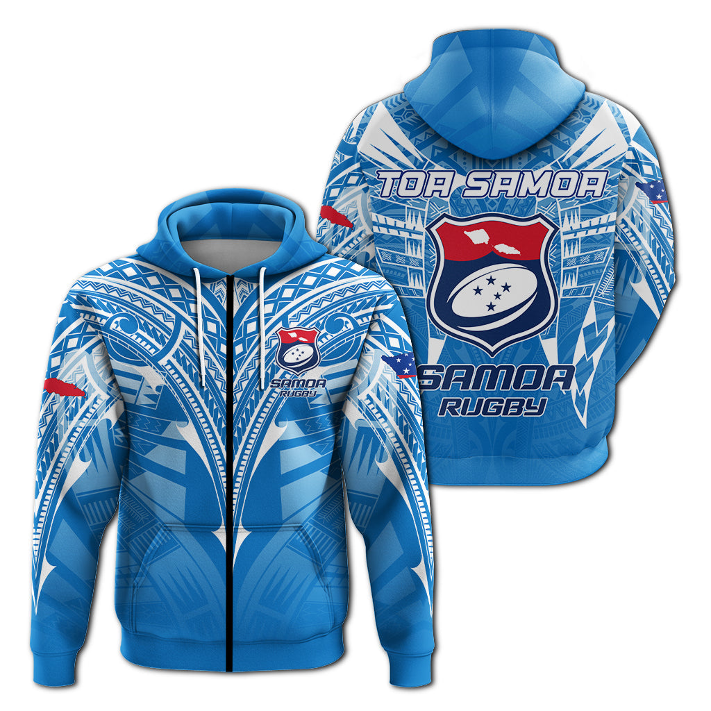 Samoa Rugby Toa Samoa Blue Style Hoodie LT2 - Wonder Print Shop