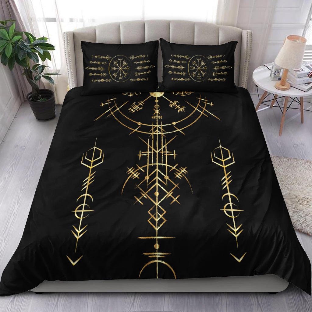 Viking Helm of Awe Gold Art Bedding Set LT12 - Wonder Print Shop