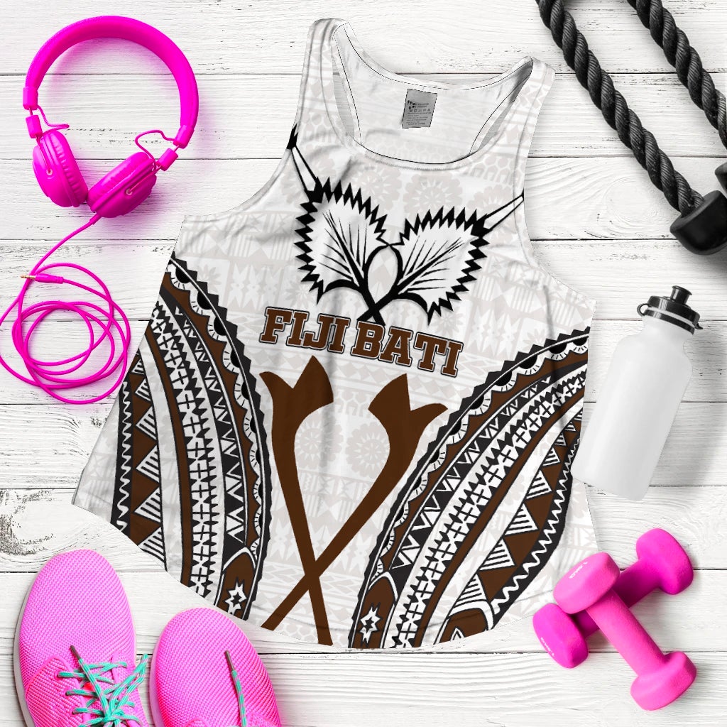 Fiji Bati Tapa Pattern Women Tank Top LT12 - Wonder Print Shop