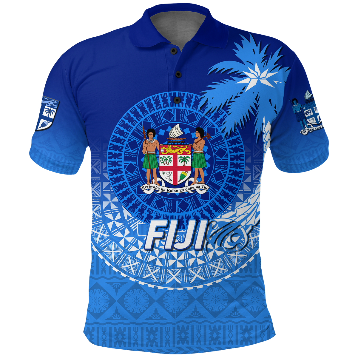 Fiji Tapa Tribal Coconut Tree Polo Shirt LT12 - Wonder Print Shop