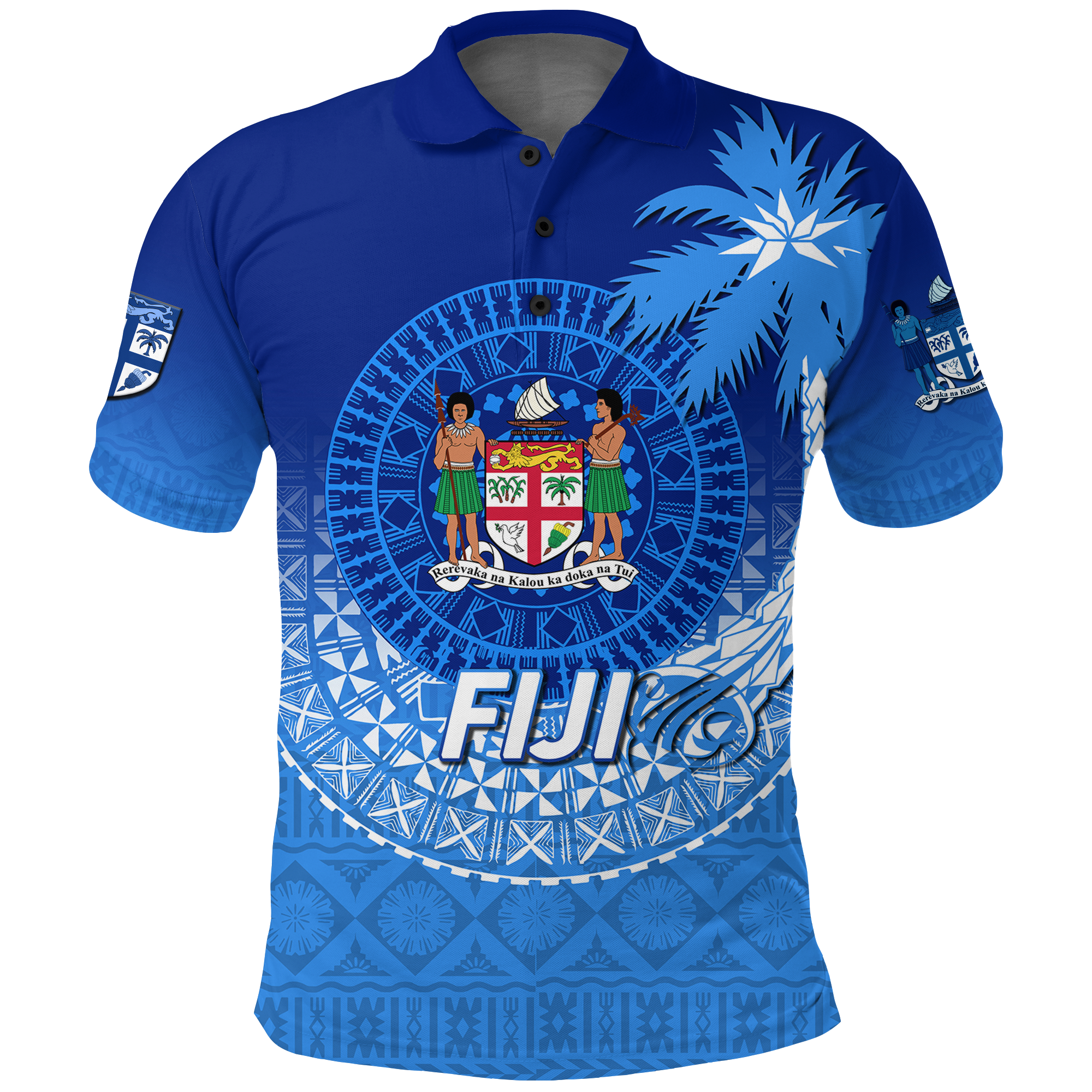 Fiji Tapa Tribal Coconut Tree Polo Shirt LT12 - Wonder Print Shop