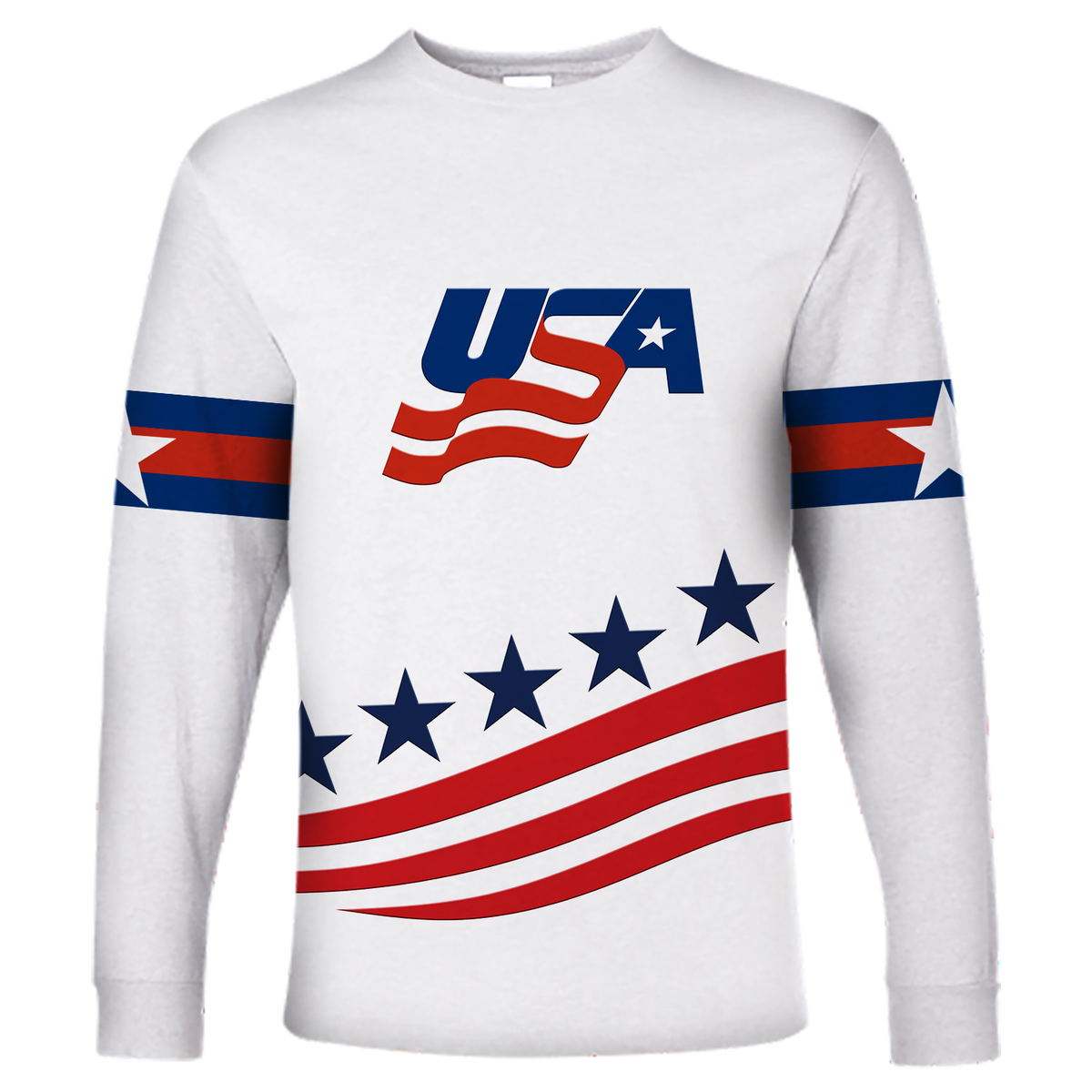 (Custom Personalised) USA Hockey Pride Long Sleeve Shirt LT12 - Wonder Print Shop