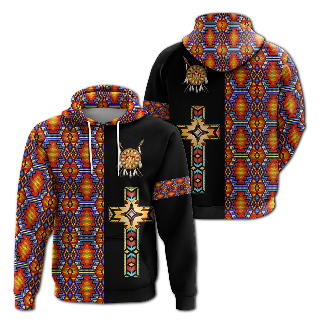 Native American Navajo Cross Heritage Hoodie LT12 - Wonder Print Shop